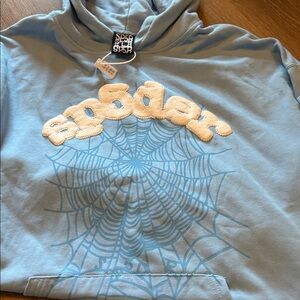 Light Blue Sp5der Hoodie - men’s medium